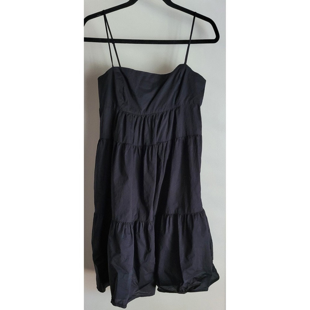 Levi's Sleeveless Mini Dress Women S Black Solid Tiered Casual Summer Sundress